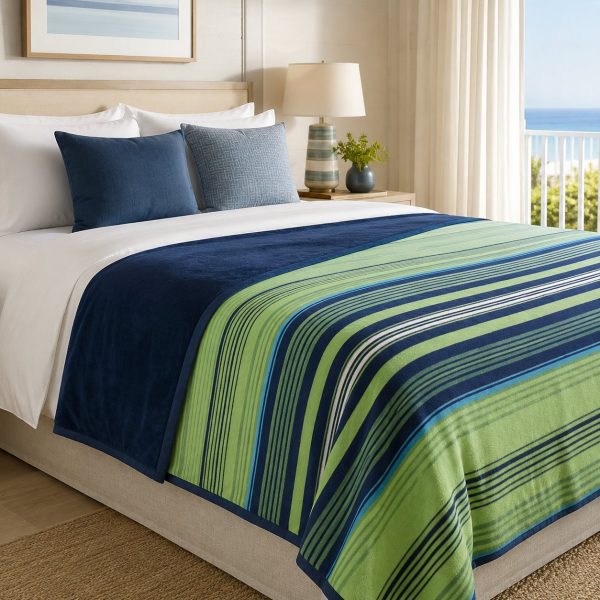 Κουβέρτα Cotton Velvet Μονή des.Blue&Green